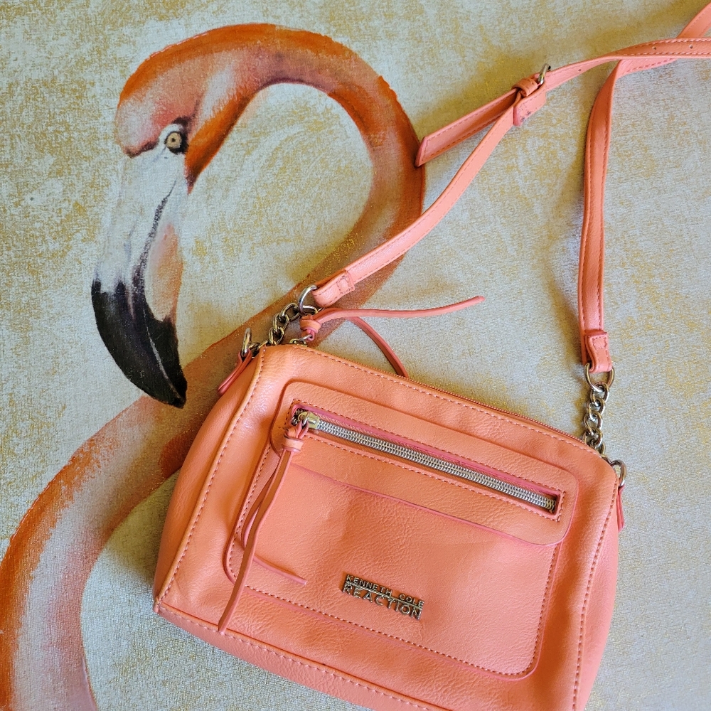 3/$25 Kenneth Cole Reaction Crossbody Bag Purse Orange